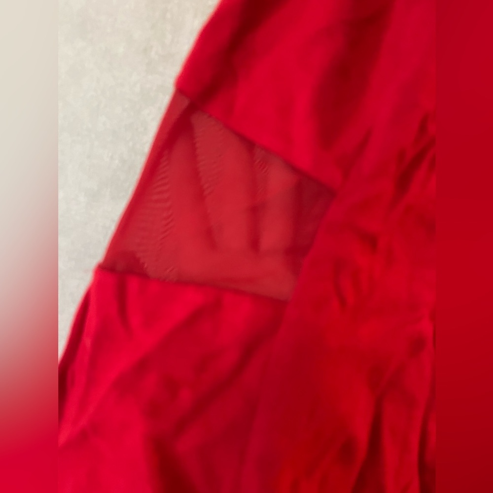 Red express dress with see through sides